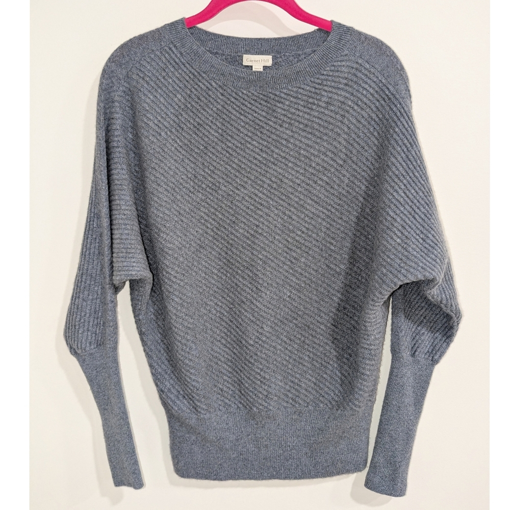 Womens Diagonal Rib Crewneck Sweater - Cream - Picture 2 of 7